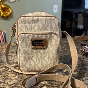Michael Kors Monogram Beige Crossbody Bag